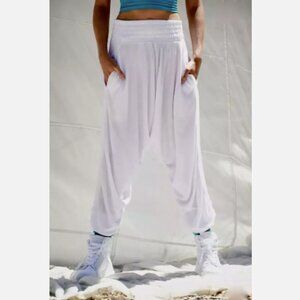 Free People Movement Pant Harem Slouchy Elastic Waist Windy Meadow White M NEW